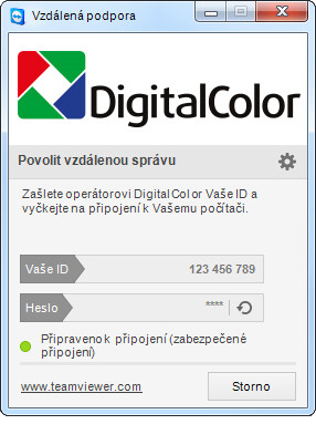 Detail vzdálená podpora DigitalColor